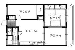 ベルヴュ宝ヶ池【302号室】の間取り