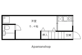 南舟岡アパート【西号室】の間取り