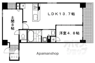 SOHO烏丸【4D号室】の間取り