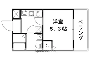 アパートメント二条城【305号室】の間取り