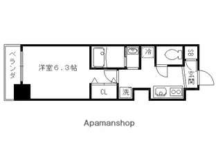KCCフラット河原町【707号室】の間取り