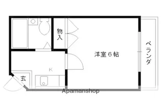 フレッシュ柏野【203号室】の間取り