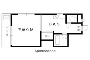 1DKの間取り画像