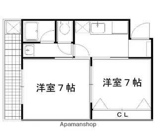 高徳マンション【27号室】の間取り