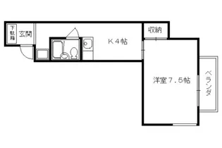 グランディール堀川【102号室】の間取り