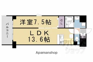 ウェスタ四条【803号室】の間取り