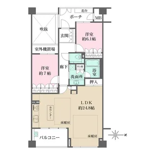 パークハウス京都岡崎有楽荘【3階】の間取り