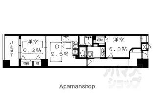 アパガーデンスクエア四条烏丸【206号室】の間取り