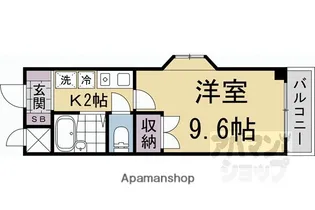 タウンルームキシ【401号室】の間取り
