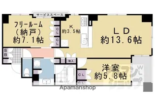 ジオ御所南 河原町二条【2階】の間取り