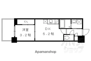 アクアプレイス京都二条城北【604号室】の間取り