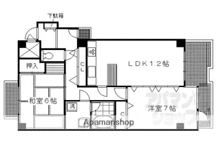 御所西ロイヤルプラザ【501号室】の間取り
