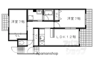御所西ロイヤルプラザ【505号室】の間取り