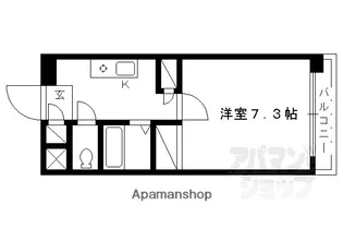 メイプル等持院【106号室】の間取り