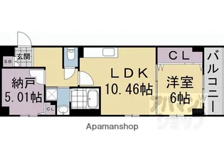 二条城東レジデンス【103号室】の間取り