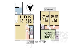 京都府京都市北区西賀茂鎮守菴町【タウンハウス】の間取り