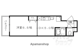 シャイン蛸薬師【601号室】の間取り