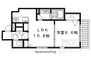 シャーメゾン二条城南【202号室】の間取り