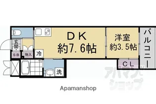 アクアプレイス京都聚楽第【404号室】の間取り