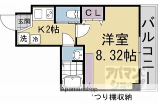 ウイングス千本丸太町【301号室】の間取り
