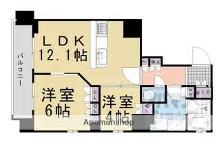 ジ・アーバネックス京都三条通り【905号室】の間取り