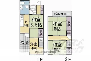 京都府京都市上京区中橋詰町中長者町通西洞院西入【一戸建】の間取り