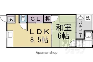 愛宕マンション【5号室】の間取り