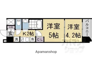エステムコート京都二条【201号室】の間取り