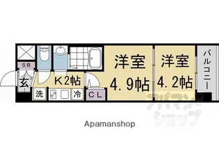 エステムコート京都二条【404号室】の間取り