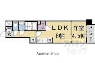 エステムコート京都二条【211号室】の間取り