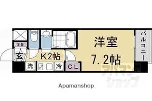 エステムコート京都二条【612号室】の間取り