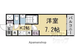 エステムコート京都二条【103号室】の間取り