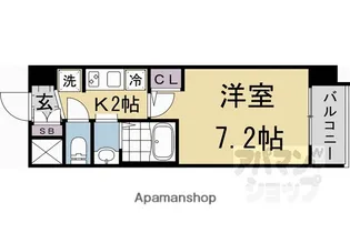 エステムコート京都二条【104号室】の間取り