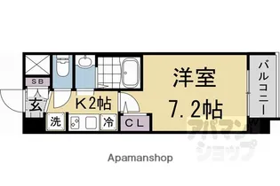 エステムコート京都二条【315号室】の間取り