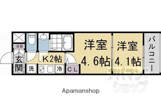 エステムコート京都二条【302号室】の間取り