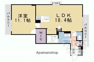 ヴェスプッチ二条城【205号室】の間取り
