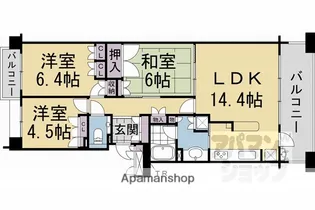 パークシティ北大路【3階】の間取り