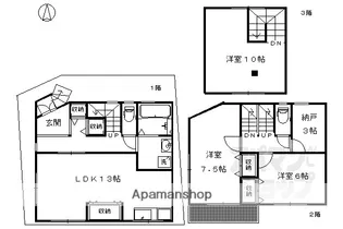 京都府京都市左京区一乗寺出口町【一戸建】の間取り