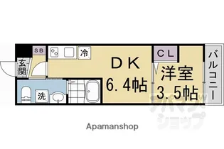 仮称)上京区三条殿町アパート【101号室】の間取り