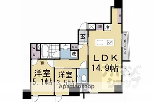 STANDZ京都二条【403号室】の間取り