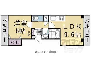 VITA SHIMOGAMO【4F号室】の間取り