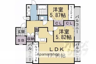 BELLISSIMO継孝院【202号室】の間取り