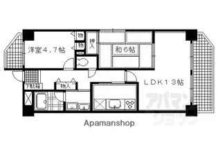 ライオンズマンション一条智恵光院【2階】の間取り