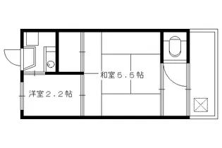 岡本アパート【15号室】の間取り