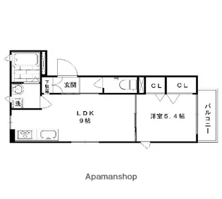 CASA D’ HANA【302号室】の間取り