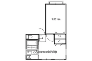 舟屋町ビル【102号室】の間取り