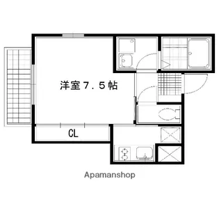 三軒町マンション【4階】の間取り