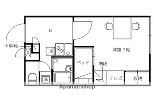 レオパレスJ BOXIII【1階】の間取り