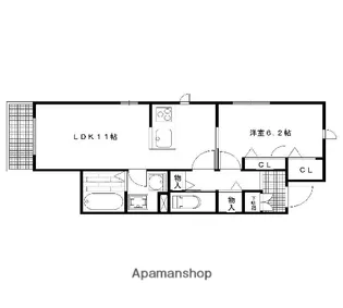 シャーメゾン睦【303号室】の間取り