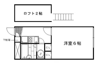 レオパレス堀川【206号室】の間取り